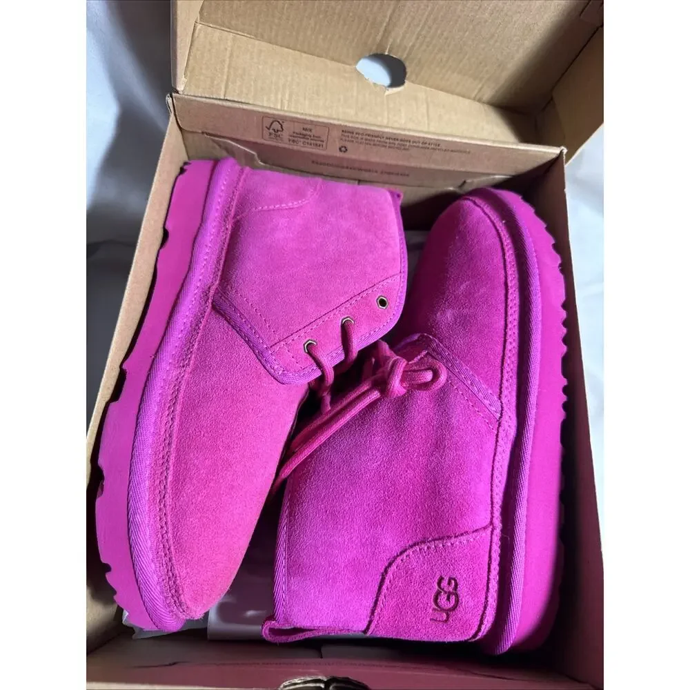UGG Australia Big Kids Neumel II Pink Sz 4 Lace Up Style 1017320K NIB NEW *READ*